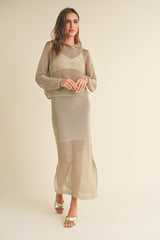 Sheer Metallic Knitted Skirt