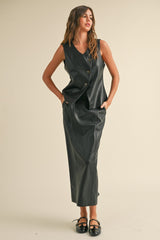 Faux Leather Maxi Skirt