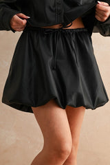 Balloon Faux Leather Mini Skirt