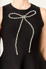 Ribbon Peplum Knit Top