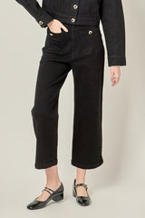 Heart Button Stretch Denim Pants