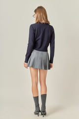Navy Pearl Detail Cardigan Sweater