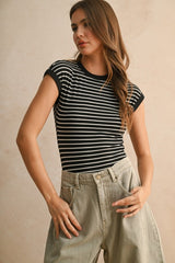 Striped Ribbed Knit Bodysuit (2 Color Ways)