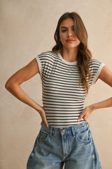 Striped Ribbed Knit Bodysuit (2 Color Ways)