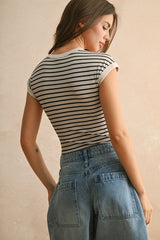 Striped Ribbed Knit Bodysuit (2 Color Ways)