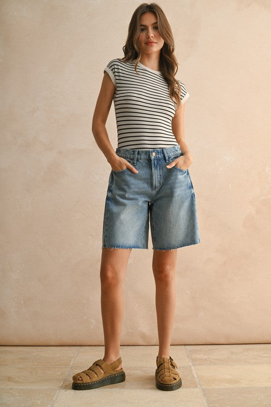 Striped Ribbed Knit Bodysuit (2 Color Ways)