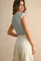 Striped Ribbed Knit Bodysuit (2 Color Ways)