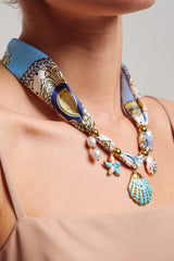 Coastal Charm Silk Scarf Necklace