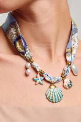 Coastal Charm Silk Scarf Necklace