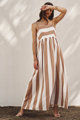 Coastal Stripe Smocked Maxi Dress