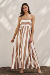 Coastal Stripe Smocked Maxi Dress