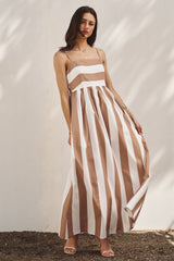 Coastal Stripe Smocked Maxi Dress