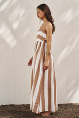 Coastal Stripe Smocked Maxi Dress