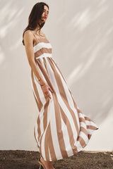 Coastal Stripe Smocked Maxi Dress