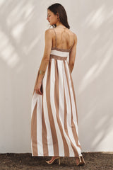 Coastal Stripe Smocked Maxi Dress
